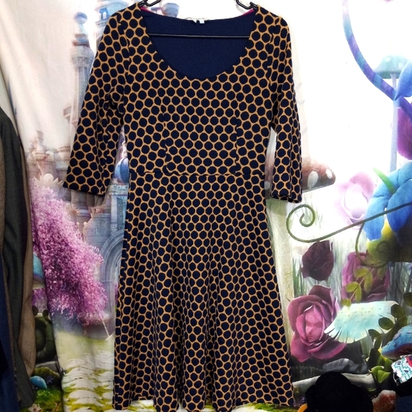 Boden Fit & Flare Sweater Dress 6L Polka Dot - Picture 1 of 10